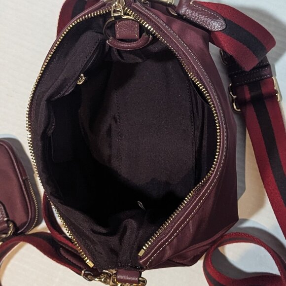 Coach Elle Shoulder Crossbody Bag + Coin Wallet Wine New No Tags - Picture 5 of 9